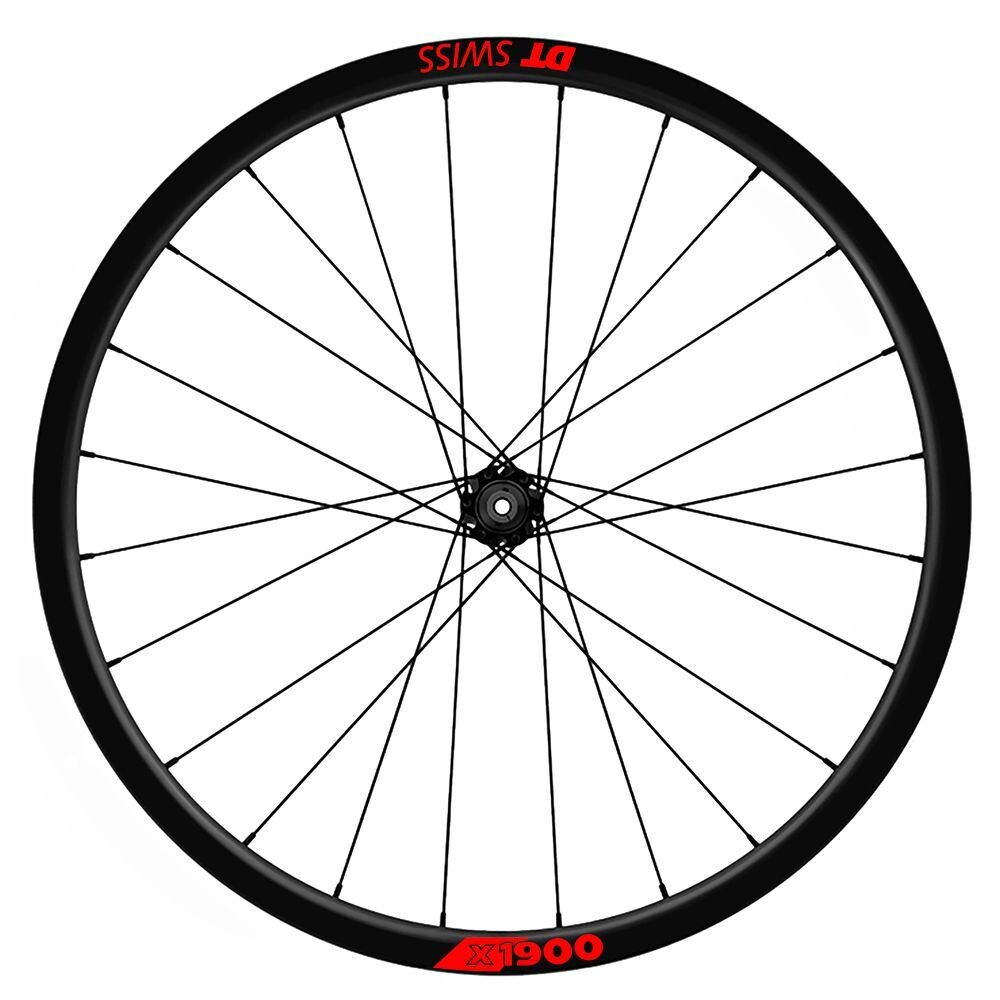 KIT DE PEGATINAS COMPATIBLES PARA LLANTAS DT SWISS X1900 2022 25mm WH115, COLOR: ROJO FLUOR