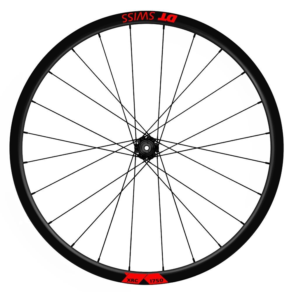 KIT DE PEGATINAS COMPATIBLES PARA LLANTAS DT SWISS XRC 1750 2022 WH118, COLOR: ROJO FLUOR