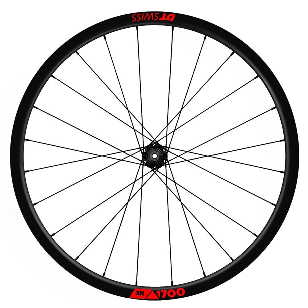 KIT DE PEGATINAS COMPATIBLES PARA LLANTAS DT SWISS XR 1700 2022 WH119, COLOR: ROJO FLUOR