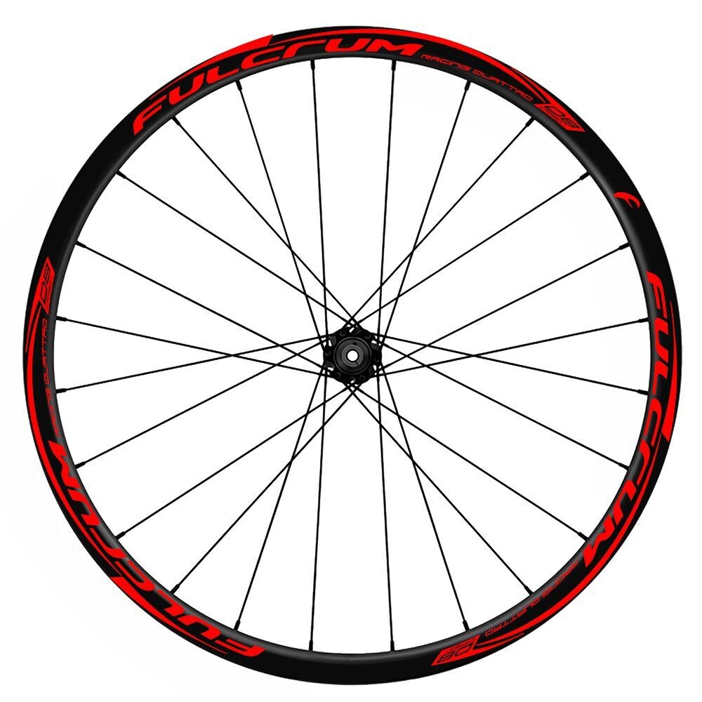 KIT DE PEGATINAS COMPATIBLES PARA LLANTAS FULCRUM RACING 4 DB WH120, COLOR: ROJO FLUOR