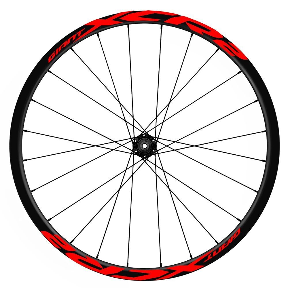 KIT DE PEGATINAS COMPATIBLES PARA LLANTAS GIANT XCR2 2022 WH125, COLOR: ROJO FLUOR