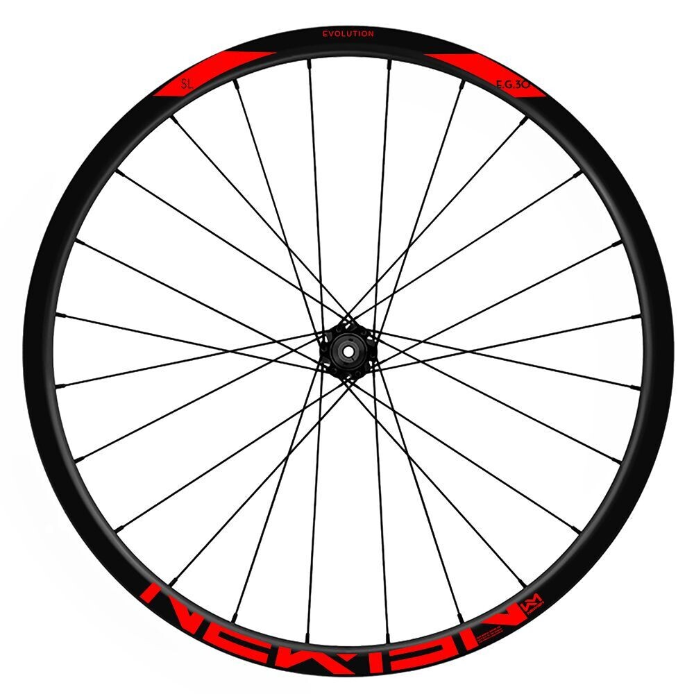 KIT DE PEGATINAS COMPATIBLES PARA LLANTAS NEWMEN EVOLUTION E.G.30 2022 WH130, COLOR: ROJO FLUOR