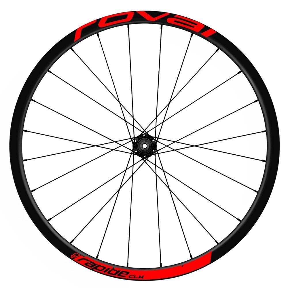 KIT DE PEGATINAS COMPATIBLES PARA LLANTAS ROVAL CLX 40 WH136, COLOR: ROJO FLUOR