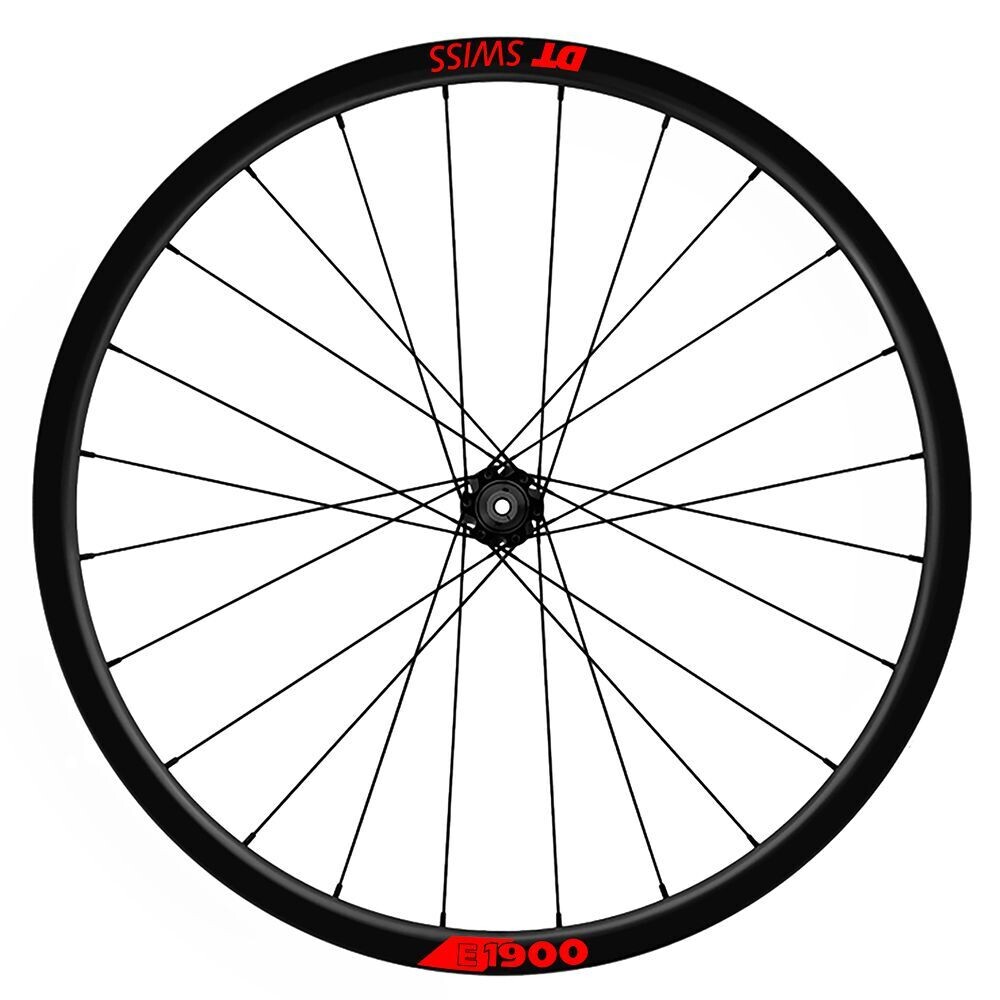 KIT DE PEGATINAS COMPATIBLES PARA LLANTAS DT SWISS E1900 2022-23 29 WH140, COLOR: ROJO FLUOR