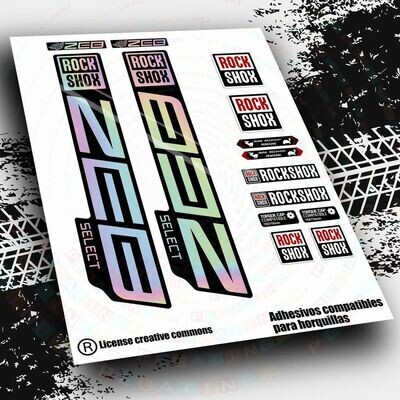 KIT DE PEGATINAS COMPATIBLES PARA HORQUILLAS ROCKSHOX ZEB SELECT WP447