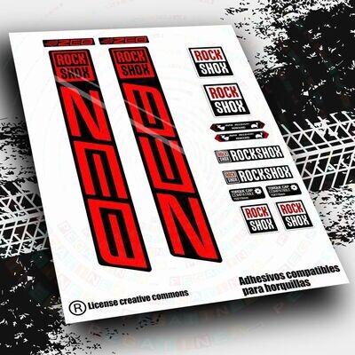 KIT DE PEGATINAS COMPATIBLES PARA HORQUILLA ROCKSHOX ZEB WP448