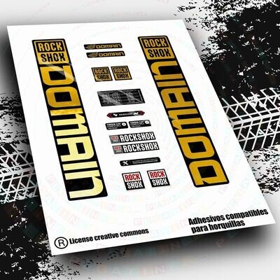 KIT DE PEGATINAS COMPATIBLES PARA HORQUILLAS ROCKSHOX DOMAIN WP450 KIT DE PEGATINAS COMPATIBLES PARA HORQUILLAS ROCKSHOX DOMAIN WP450