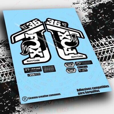 KIT DE PEGATINAS COMPATIBLES PARA HORQUILLAS FOX 36 RHYTHM EBIKE 2021-22 WP460