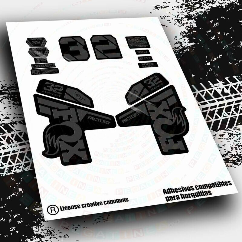 KIT DE PEGATINAS COMPATIBLES PARA HORQUILLAS FOX 32 STEP CAST FACTORY 2021-22 WP465