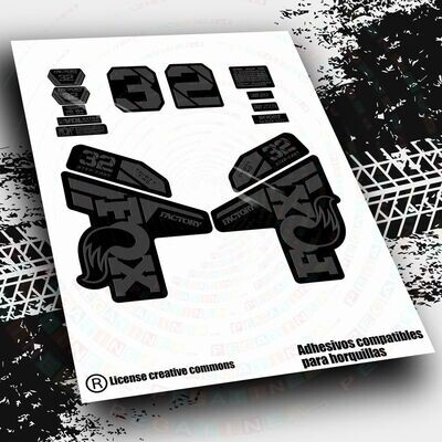 KIT DE PEGATINAS COMPATIBLES PARA HORQUILLAS FOX 32 STEP CAST FACTORY 2021-22 WP465