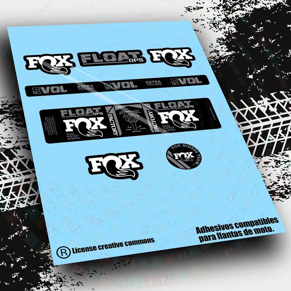 KIT DE PEGATINAS COMPATIBLES PARA FOX FLOAT DPS FACTORY 2021-22 WP471, COLOR: BLANCO