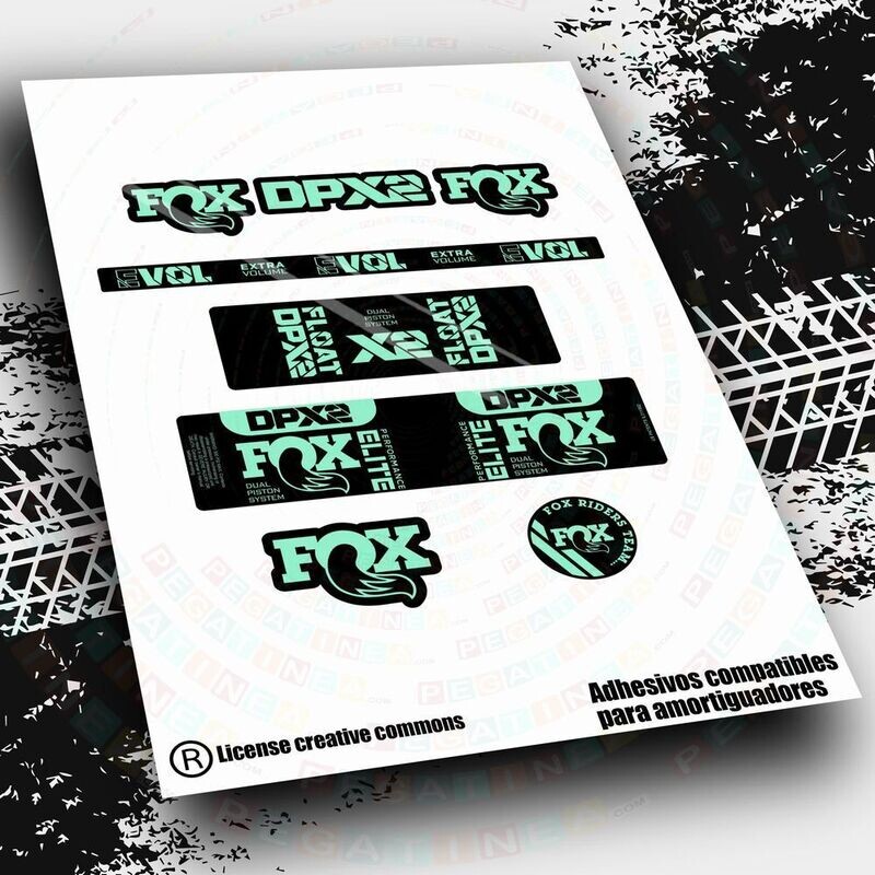 KIT DE PEGATINAS COMPATIBLES PARA FOX FLOAT DPX2 ELITE 2021-22 WP476