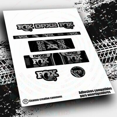 KIT DE PEGATINAS COMPATIBLES PARA AMORTIGUADOR FOX FLOAT DPX2 PERFORMANCE 2021-22 WP479