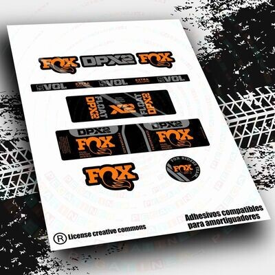 KIT DE PEGATINAS COMPATIBLES PARA AMORTIGUADOR FOX FLOAT DPX2 PERFORMANCE 2021-22 WP480