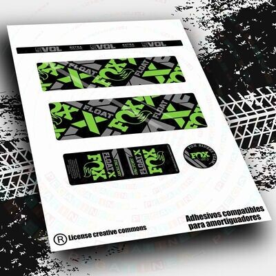 KIT DE PEGATINAS COMPATIBLES PARA AMORTIGUADOR FOX FLOAT X FACTORY 2021-22 WP481