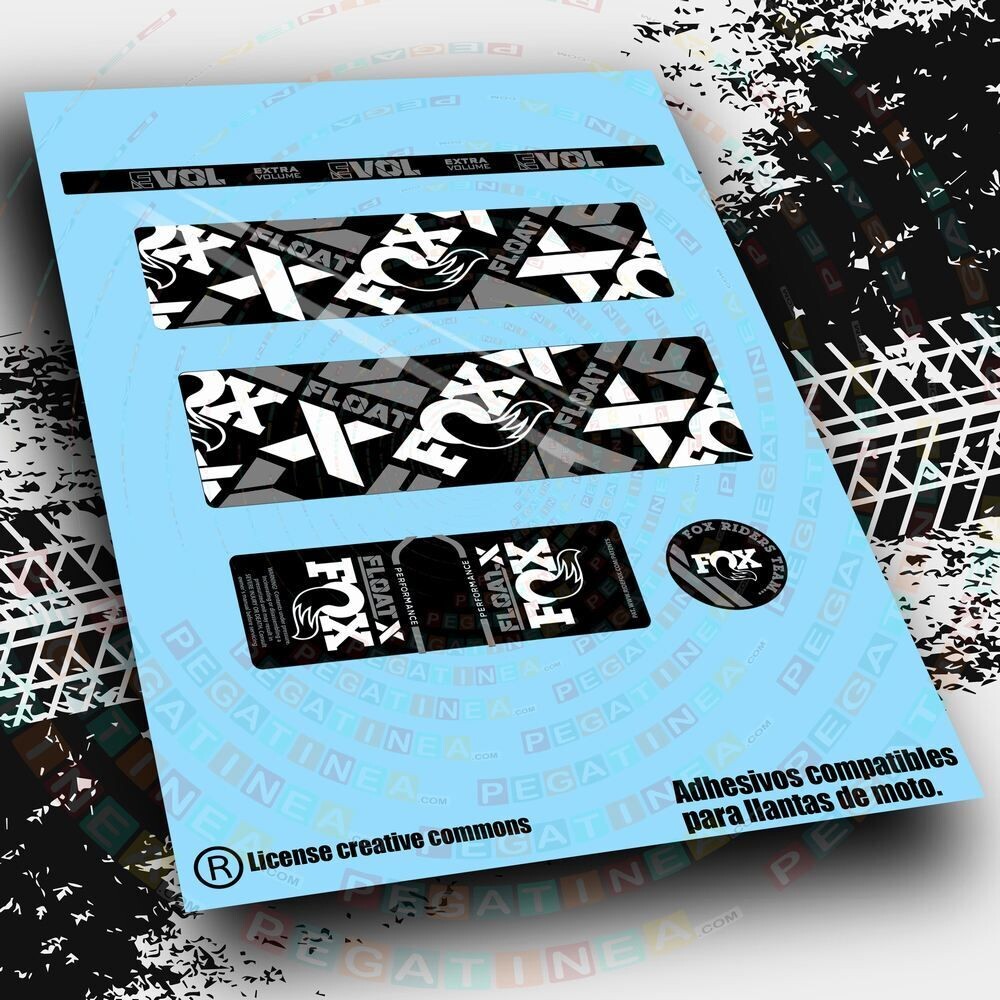 KIT DE PEGATINAS COMPATIBLES PARA AMORTIGUADOR FOX FLOAT X PERFORMANCE 2021-22 WP483, COLOR: BLANCO