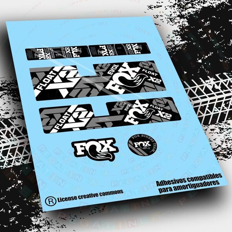KIT DE PEGATINAS COMPATIBLES PARA AMORTIGUADOR FOX  FLOAT X2 FACTORY Y PERFORMANCE -FACTORY 2021-22 WP487