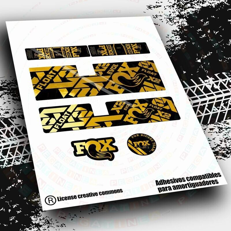 KIT DE PEGATINAS COMPATIBLES PARA AMORTIGUADOR FOX FLOAT X2 FACTORY Y PERFORMANCE WP488