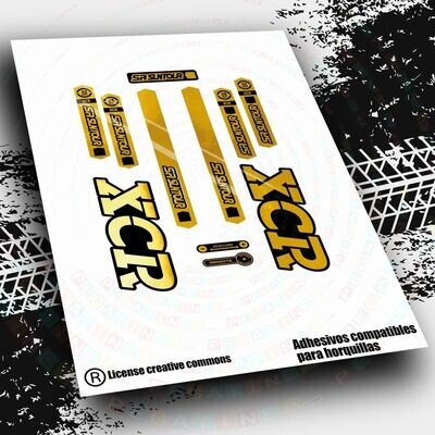 KIT DE PEGATINAS COMPATIBLES PARA HORQUILLAS SR SUNTOUR XCR 28mm 32mm WP496