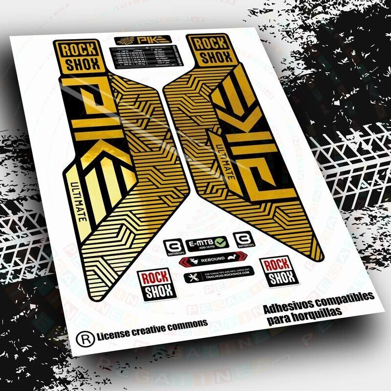KIT DE PEGATINAS COMPATIBLES PARA HORQUILLAS ROCKSHOX PIKE 2022 WP521