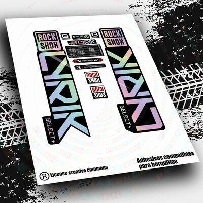KIT DE PEGATINAS COMPATIBLES PARA HORQUILLAS ROCKSHOX LYRIK SELECT 2020-2022 WP529