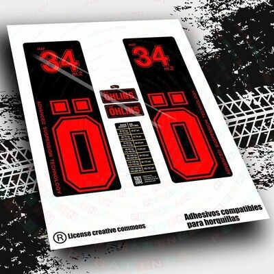 KIT DE PEGATINAS COMPATIBLES PARA HORQUILLAS RXF34 m.2 2022 WP531 KIT DE PEGATINAS COMPATIBLES PARA HORQUILLAS RXF34 m.2 2022 WP531