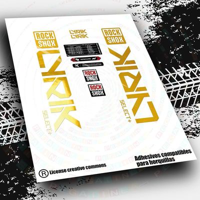 KIT DE PEGATINAS COMPATIBLES PARA HORQUILLAS ROCKSHOX LYRIK SELECT +  2023 WP536