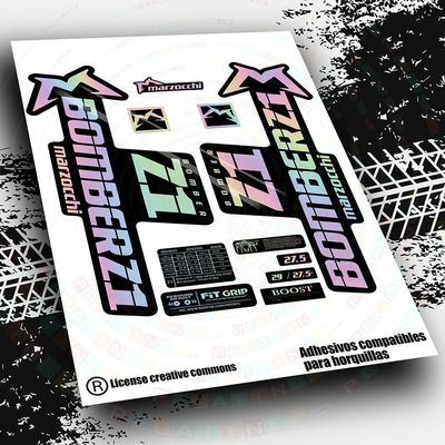 KIT DE PEGATINAS COMPATIBLES PARA HORQUILLAS MARZOCCHI BOMBER Z1 WP541