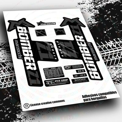 KIT DE PEGATINAS COMPATIBLES PARA HORQUILLAS MARZOCCHI BOMBER Z1 BICOLOR WP542