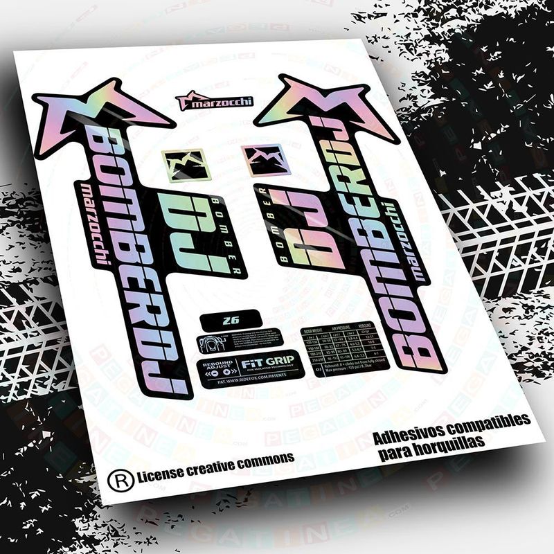 KIT DE PEGATINAS COMPATIBLES PARA HORQUILLAS MARZCCHI BOMBER DJ WP545