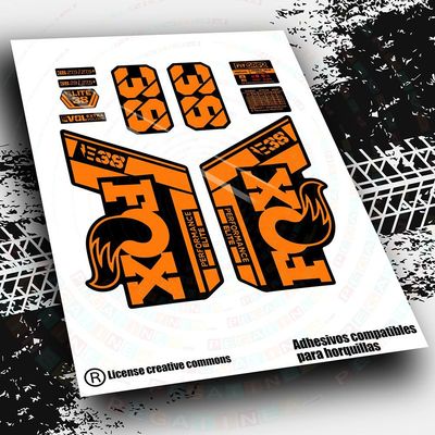KIT DE PEGATINAS COMPATIBLES PARA HORQUILLAS FOX 38 ELITE EBIKE  2021-2023 WP556