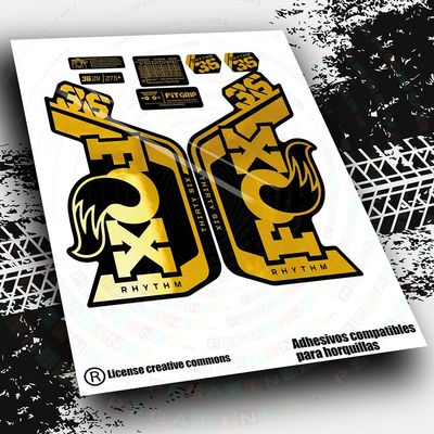KIT DE PEGATINAS COMPATIBLES PARA HORQUILLAS FOX 36 RHYTHM 2023 WP567 KIT DE PEGATINAS COMPATIBLES PARA HORQUILLAS FOX 36 RHYTHM 2023 WP567