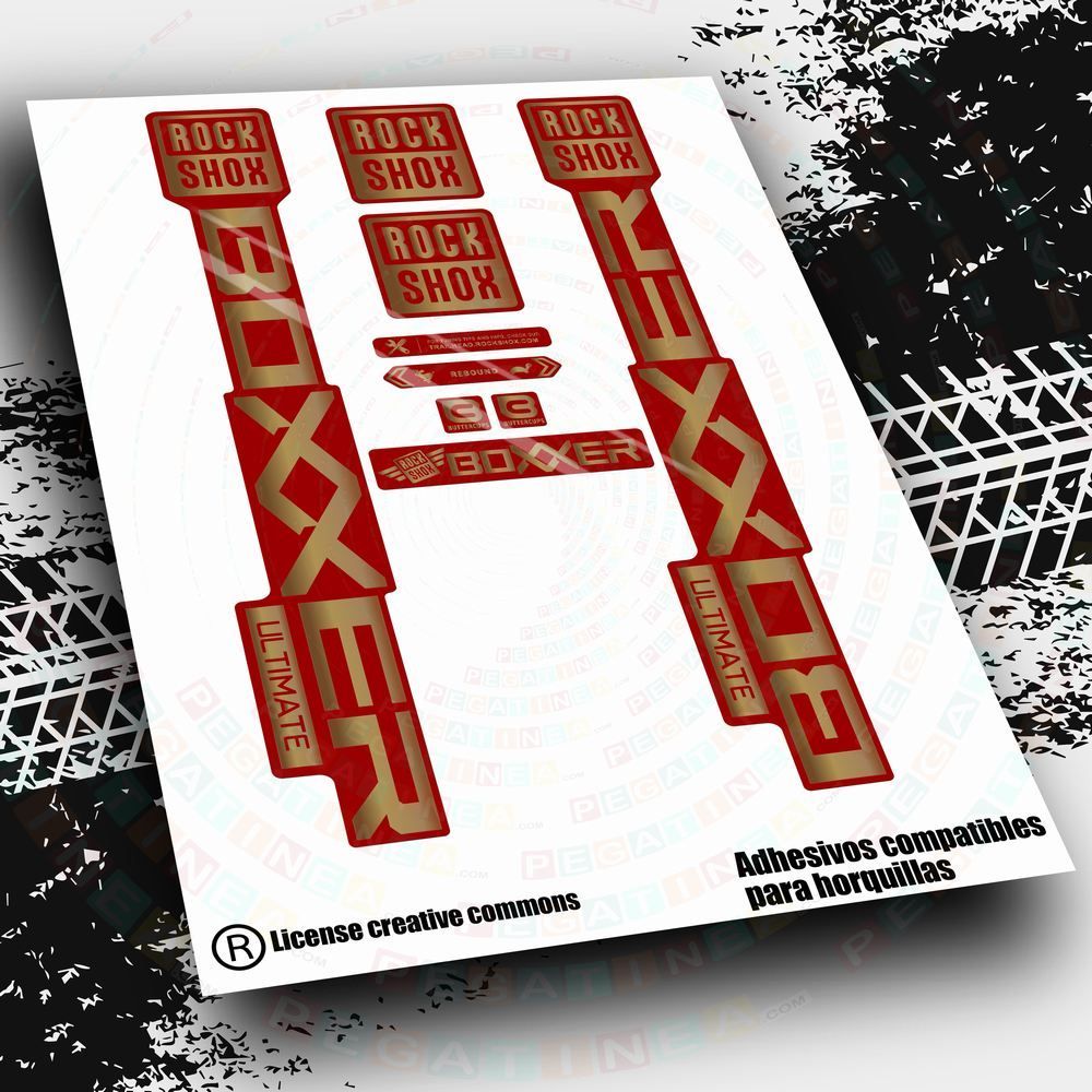 KIT DE PEGATINAS COMPATIBLES PARA HORQUILLAS ROCKSHOX BOXXER 2024 RED EDITION WP576