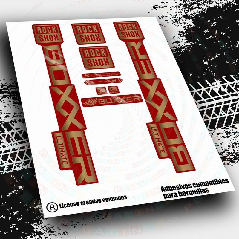 KIT DE PEGATINAS COMPATIBLES PARA HORQUILLAS ROCKSHOX BOXXER 2024 RED EDITION WP576