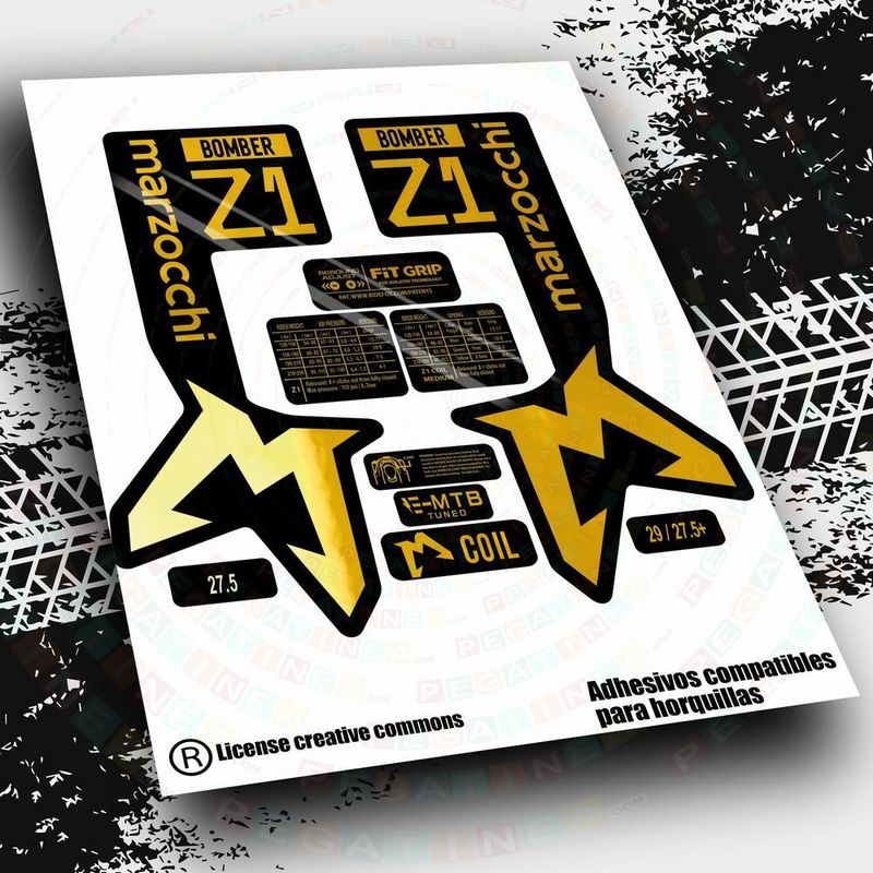 KIT DE PEGATINAS COMPATIBLES PARA HORQUILLAS MARZOCCHI BOMBER  Z1 2024 WP579