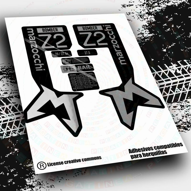KIT DE PEGATINAS COMPATIBLES PARA HORQUILLAS MARZOCCHI BOMBER Z2 2024 WP581