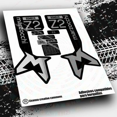KIT DE PEGATINAS COMPATIBLES PARA HORQUILLAS MARZOCCHI BOMBER Z2 2024 WP581