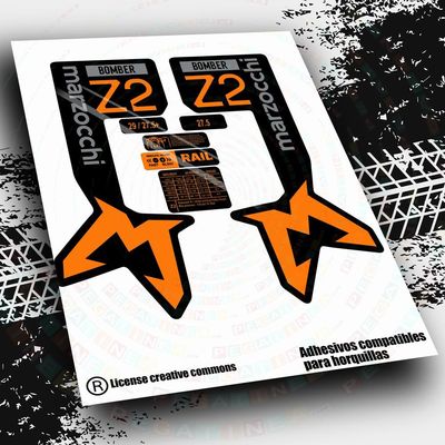KIT DE PEGATINAS COMPATIBLES PARA HORQUILLAS MARZOCCHI BOMBER Z2 2024 BICOLOR WP585