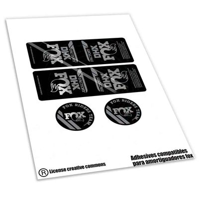 KIT DE PEGATINAS COMPATIBLES PARA AMORTIGUAGOR  FOX DHX FACTORY  2023-24 BICLOLOR WP600