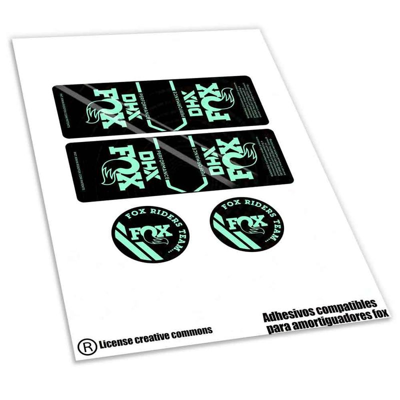 KIT DE PEGATINAS COMPATIBLES PARA AMORTIGUAGOR  FOX DHX PERFORMANCE 2023-24 WP601