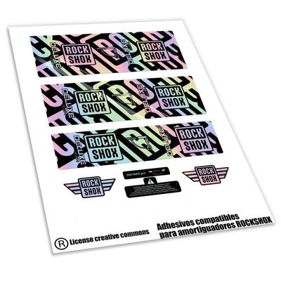 KIT DE PEGATINAS COMPATIBLES PARA AMORTIGUADOR ROCKSHOX DELUXE SELECT+ 2023-24 WP620