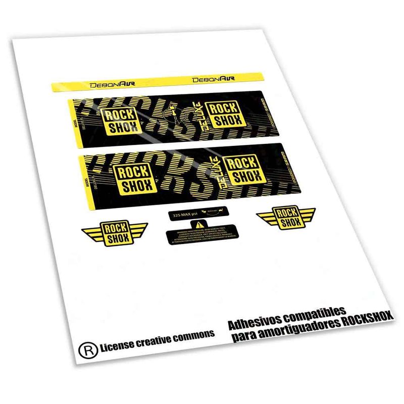 KIT DE PEGATINAS COMPATIBLES PARA AMORTIGUADOR ROCKSHOX RL -RL REMOTE 2018-19 WP628