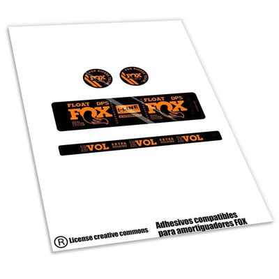 KIT DE PEGATINAS COMPATIBLES PARA AMORTIGUADOR FOX FLOAT DPS I-LINE ORBEA  PERFORMANCE WP632