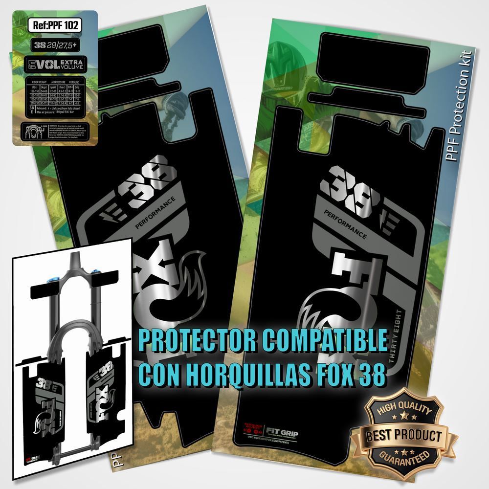 Protecciones compatibles con horquilla fox 38 performance EBIKE bicolor PPF102, COLOR: CROMADO ESPEJO