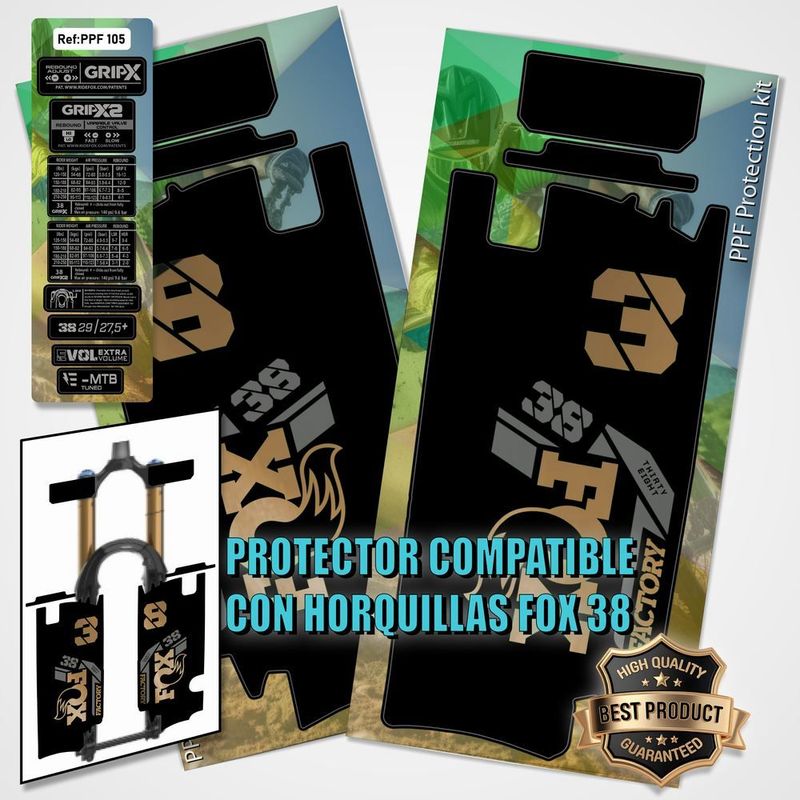 Protecciones compatibles con horquilla Fox 38 factory bicolor PPF105