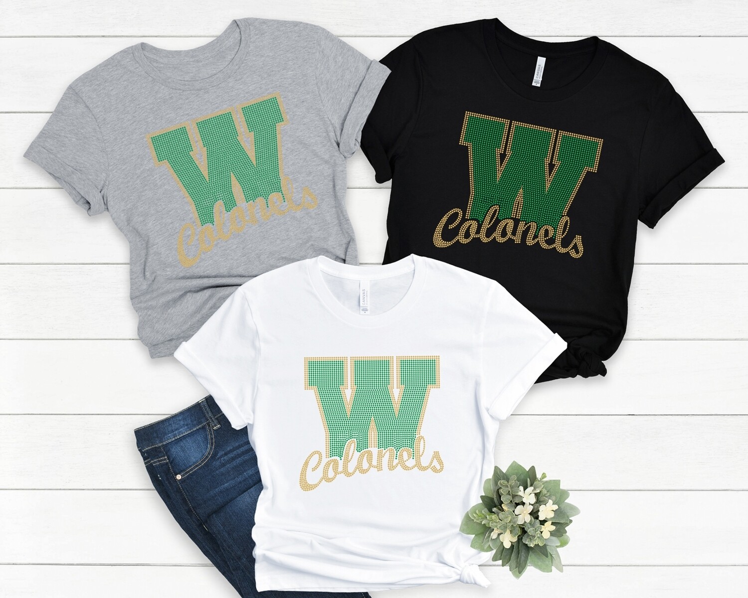 WOODLAWN COLONELS  STUDDED AND BLING DESIGN
