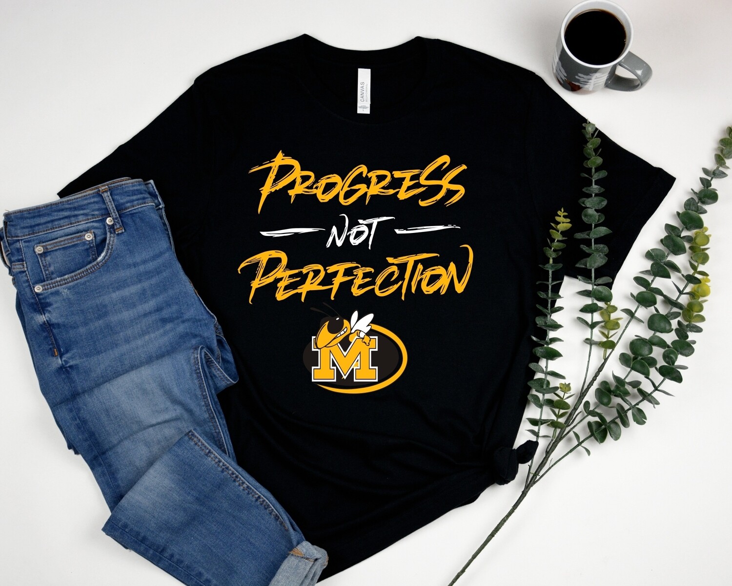PROGRESS NOT PERFECTION TEE DESIGN