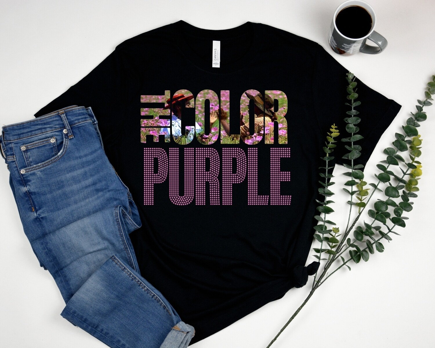 INSPIRED COLOR PURPLE VINYL &amp; STUDDED TEE