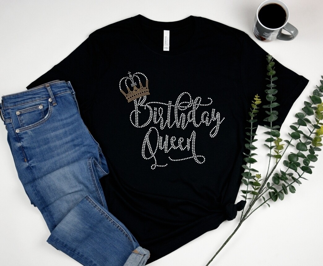 BIRTHDAY QUEEN BLING TEE BIRTHDAY QUEEN BLING TEE