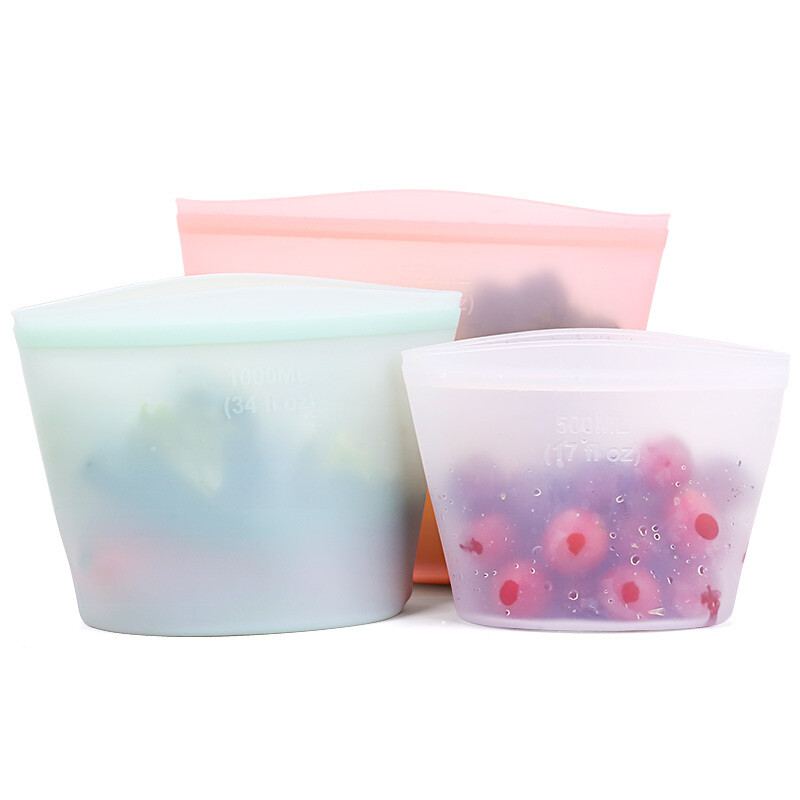 3 Reusable Silicone Food Storage Bags